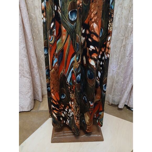 Exotic Sundress Maxi Plus Sz 2X Peacock Halter Bodycon Disco Babydoll Coquette - Picture 9 of 16